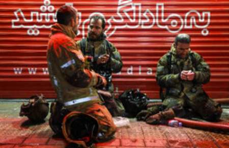 آتش سوزی در خیابان بهار تهران